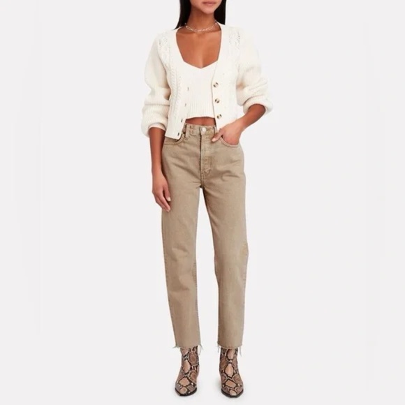 RE/DONE Original 70s Stove Pipe in Washed Khaki - Picture 2 of 9